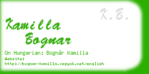 kamilla bognar business card
